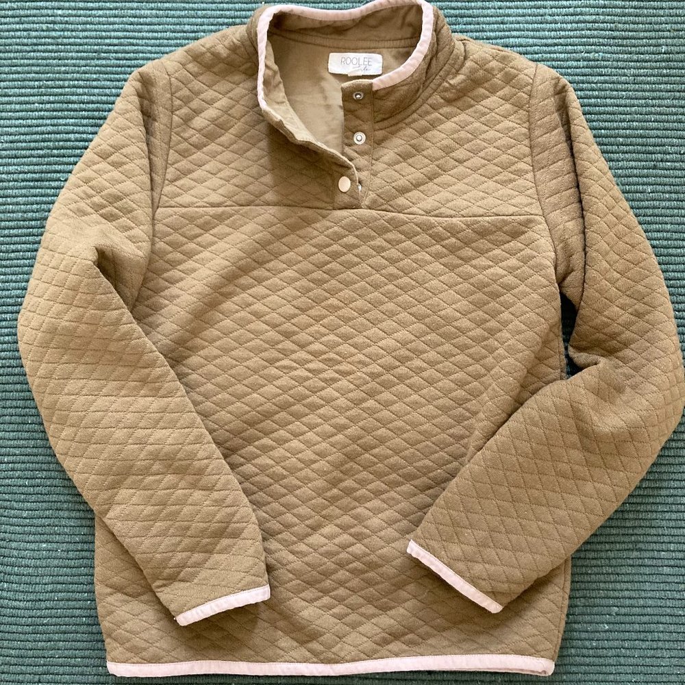 Roolee Olive Quilted Pullover 9-10